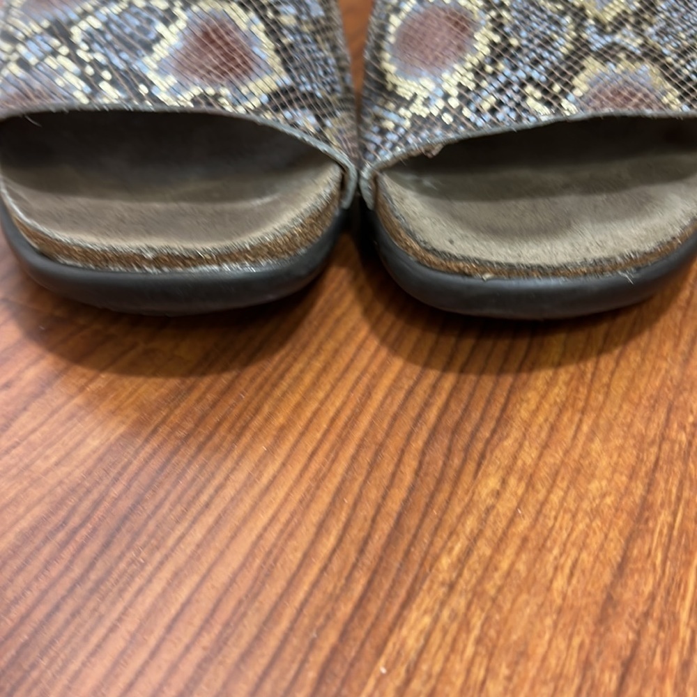 Naot Skylar Flat Slide Sandal Golden Python Print… - image 5